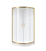 Душевой уголок Niagara Nova NG-6407-08 GOLD (100x100x195) полукруг, двери раздвижные, 64070811GOLD