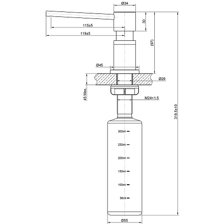 дозатор жидкого мыла Lemark Expert LM8203GMN, врезной, графит дозатор жидкого мыла Lemark Expert LM8203GMN, врезной, графит