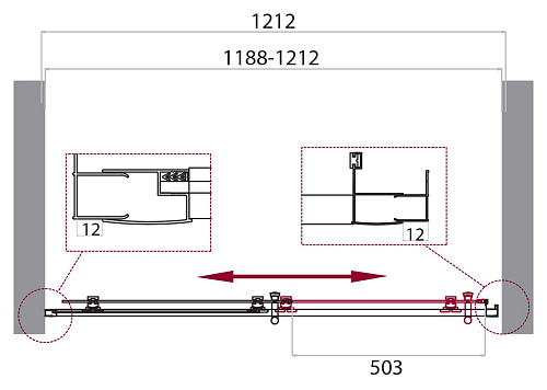 Душевая дверь BelBagno UNO-195-BF-1-120-C-Cr Душевая дверь BelBagno UNO-195-BF-1-120-C-Cr