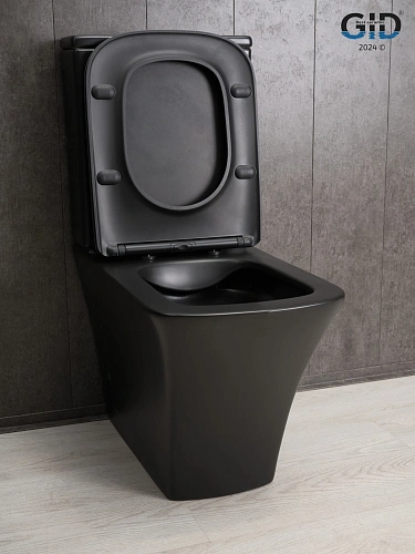 Унитаз напольный Gid Tn2184Bm 62252Y черный матовый 62.5x37x83 с крышкой микролифт Унитаз напольный Gid Tn2184Bm 62252Y черный матовый 62.5x37x83 с крышкой микролифт