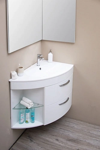 Тумба под раковину De Aqua Трио 90 Люкс R белая 00197202 Тумба под раковину De Aqua Трио 90 Люкс R белая 00197202