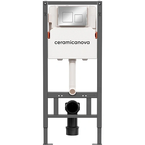 Инсталляция для унитаза Ceramica Nova Balance CN121002CH с кнопкой смыва Square хром глянцевый Инсталляция для унитаза Ceramica Nova Balance CN121002CH с кнопкой смыва Square хром глянцевый