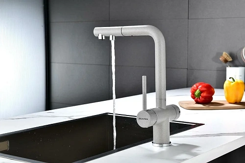 Смеситель для кухни Paulmark SERPENTINE серый Se213222-GR Смеситель для кухни Paulmark SERPENTINE серый Se213222-GR