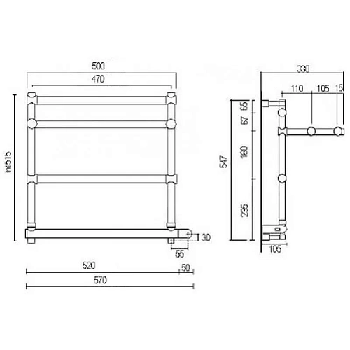 Полотенцесушитель электрический Margaroli Sole 554-3 с полкой BOX 5544703CRPB 47 x 54.7 см, хром Полотенцесушитель электрический Margaroli Sole 554-3 с полкой BOX 5544703CRPB 47 x 54.7 см, хром