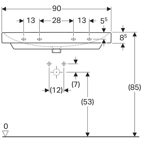 Раковина прямоугольная Geberit Smyle Square 500.251.01.1 Раковина прямоугольная Geberit Smyle Square 500.251.01.1