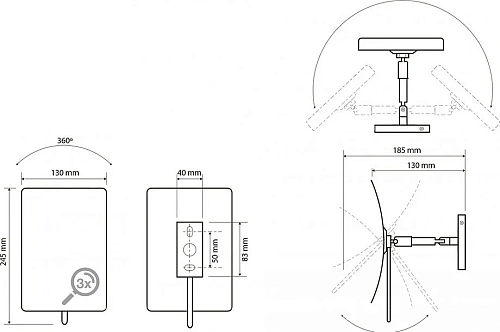 Зеркало косметическое Bemeta 116201222 Зеркало косметическое Bemeta 116201222