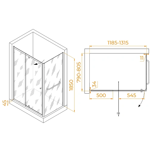 Душевой уголок RGW PA-44-1 (PA-02 + Z-060-1) 1200x800 мм 410844128-011 хром Easy Clean Душевой уголок RGW PA-44-1 (PA-02 + Z-060-1) 1200x800 мм 410844128-011 хром Easy Clean