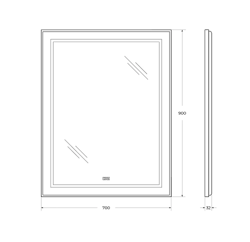 Зеркало BelBagno SPC-KRAFT-700-900-LED-TCH-WARM 700x32x900 мм с подсветкой сенсорным выключателем и подогревом Зеркало BelBagno SPC-KRAFT-700-900-LED-TCH-WARM 700x32x900 мм с подсветкой сенсорным выключателем и подогревом