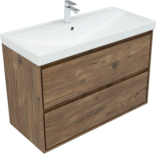 Тумба под раковину Aquanet Милан 100 дуб рустикальный 00336380 подвесная Тумба под раковину Aquanet Милан 100 дуб рустикальный 00336380 подвесная