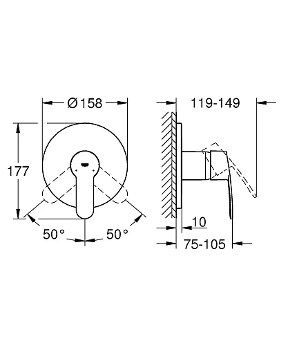 Смеситель для душа GROHE Eurostyle Cosmopolitan, хром (24051002) Смеситель для душа GROHE Eurostyle Cosmopolitan, хром (24051002)