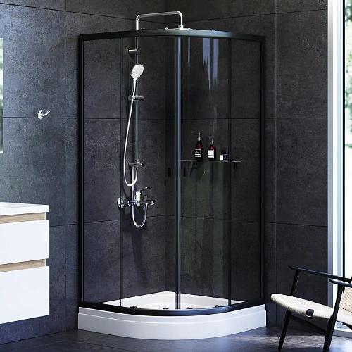 Душевой уголок AM.PM X-Joy Twin Slide W88E-205-090BT 90x90 с поддоном, профиль черный, стекло прозра Душевой уголок AM.PM X-Joy Twin Slide W88E-205-090BT 90x90 с поддоном, профиль черный, стекло прозра