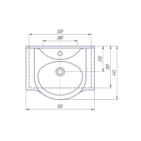 Раковина Kirovit Капри 55 4620008199344 Раковина Kirovit Капри 55 4620008199344