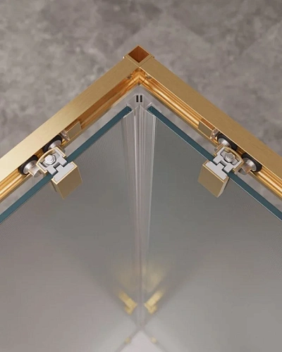 Душевой уголок CEZARES MOLVENO-A-2-90-P-BORO цвет профиля брашированное золото стекло рифленое 900x900 мм Душевой уголок CEZARES MOLVENO-A-2-90-P-BORO цвет профиля брашированное золото стекло рифленое 900x900 мм