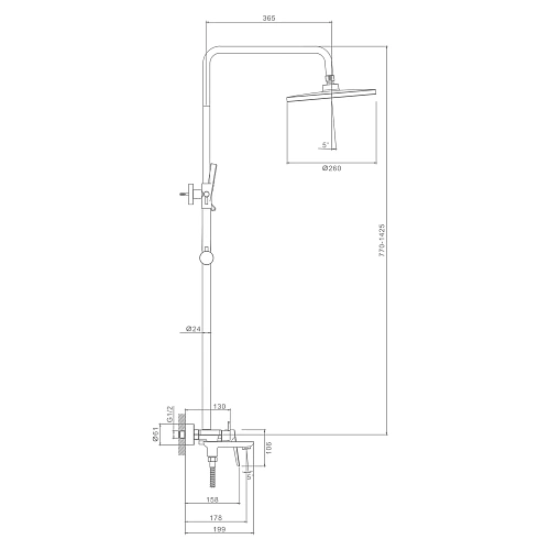 Душевая система Raglo R31.24.06, черный Душевая система Raglo R31.24.06, черный
