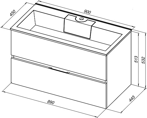 Тумба под раковину Aquanet Алвита 90 серый антрацит 00240111 Тумба под раковину Aquanet Алвита 90 серый антрацит 00240111