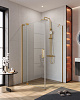 Картинка анонса товара «душевой уголок cezares slider-ah-1-100-100/110-c-boro 100-110x100см стекло прозрачное, профиль брашированное золото»