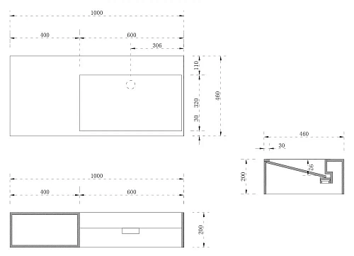 Тумба с раковиной ABBER Stein AS2640-1.0 L подвесная, белая матовая Тумба с раковиной ABBER Stein AS2640-1.0 L подвесная, белая матовая