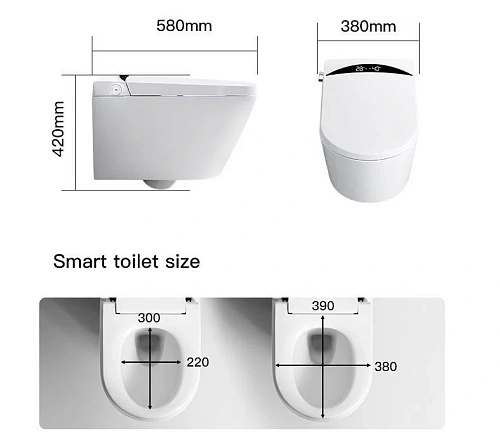 Унитаз SMART Timo TЕ-751 (580x380x420) с функцией биде подвесной с инсталляцией и хромированной кнопкой Унитаз SMART Timo TЕ-751 (580x380x420) с функцией биде подвесной с инсталляцией и хромированной кнопкой