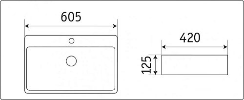 Раковина CeramaLux D1338 накладная/подвесная, белый Раковина CeramaLux D1338 накладная/подвесная, белый