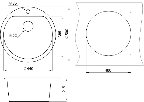 Кухонная мойка Granula 5101, ГРАФИТ (ЧЁРНО-СЕРЫЙ), кварц 500 Кухонная мойка Granula 5101, ГРАФИТ (ЧЁРНО-СЕРЫЙ), кварц 500