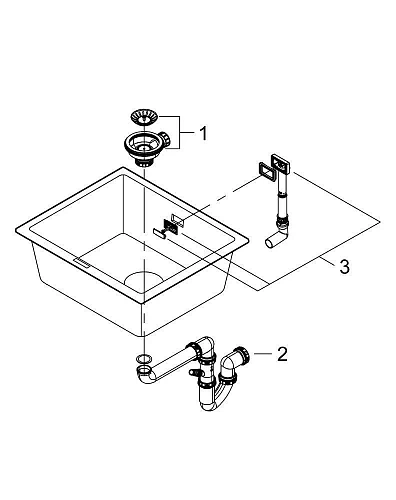 Кухонная мойка GROHE K700U с одной чашей, 533 x 457 мм, черный гранит (31654AP0) Кухонная мойка GROHE K700U с одной чашей, 533 x 457 мм, черный гранит (31654AP0)