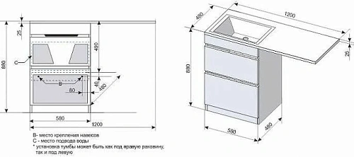 Тумба под раковину Style Line Даллас 120, Люкс белая, PLUS СС-00000388 Тумба под раковину Style Line Даллас 120, Люкс белая, PLUS СС-00000388