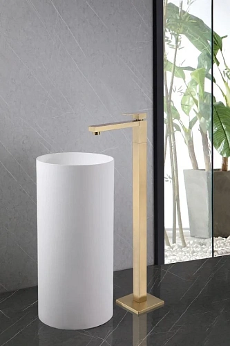 Смеситель для раковины ABBER Daheim AF8241G золото матовое Смеситель для раковины ABBER Daheim AF8241G золото матовое