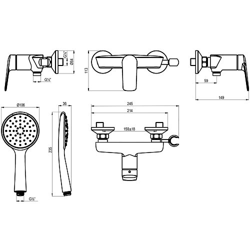 Смеситель для душа Lemark Verba LM11403C, хром Смеситель для душа Lemark Verba LM11403C, хром