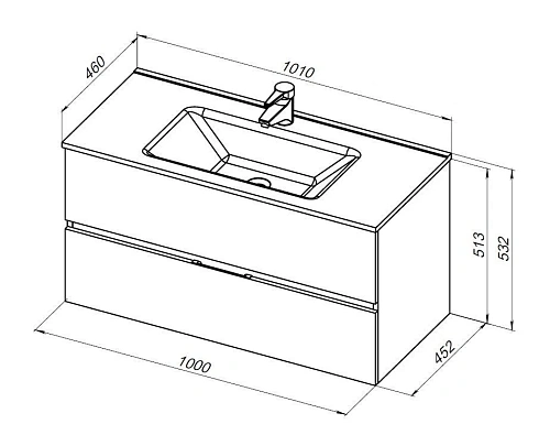 Тумба под раковину Aquanet Алвита New 100 2 ящика, дуб веллингтон табак 00334188 подвесная Тумба под раковину Aquanet Алвита New 100 2 ящика, дуб веллингтон табак 00334188 подвесная