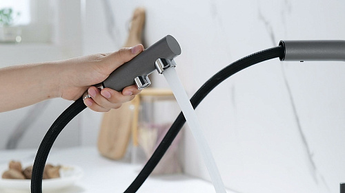 Смеситель для кухни Paulmark SERPENTINE серый металлик Se213222-GRM Смеситель для кухни Paulmark SERPENTINE серый металлик Se213222-GRM