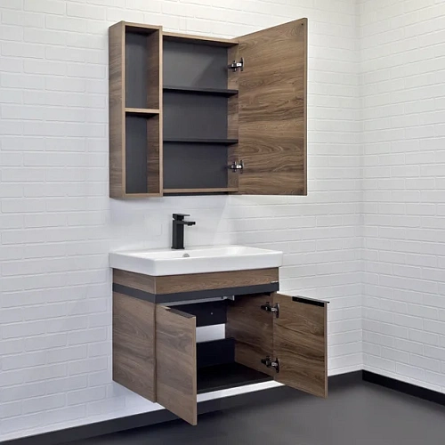 Тумба с раковиной Comforty Соло-70 00-00010978 дуб темно-коричневый с раковиной Адриана 70 Тумба с раковиной Comforty Соло-70 00-00010978 дуб темно-коричневый с раковиной Адриана 70