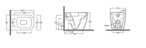 Унитаз приставной Kludi RESA S 27WCB0339 керамический, без сиденья Унитаз приставной Kludi RESA S 27WCB0339 керамический, без сиденья