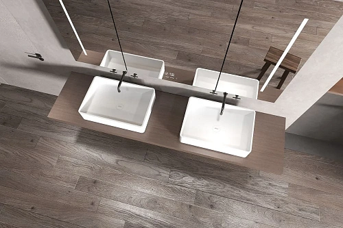 Раковина ABBER Stein AS2634 накладная, белая матовая Раковина ABBER Stein AS2634 накладная, белая матовая