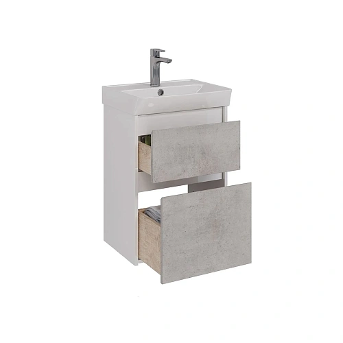 Тумба под раковину Lemark COMBI 50 см подвесная/напольная, бетон/белый LM03C50T-Beton Тумба под раковину Lemark COMBI 50 см подвесная/напольная, бетон/белый LM03C50T-Beton