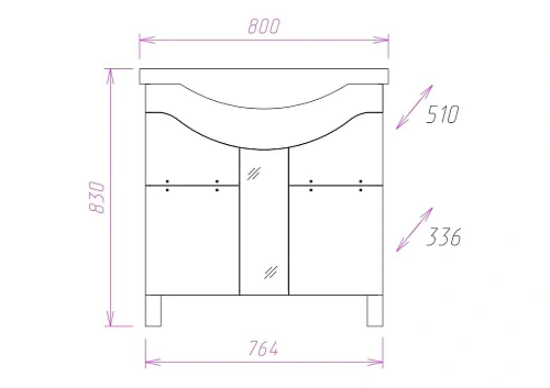 Тумба под раковину Onika ФЛОРЕНА 80.13 108021 Тумба под раковину Onika ФЛОРЕНА 80.13 108021