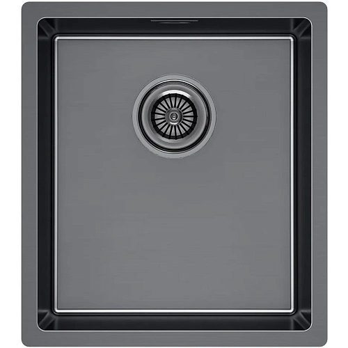 Кухонная мойка Paulmark YUNI 39 UN YU39-GM, вороненая сталь, 390х440мм Кухонная мойка Paulmark YUNI 39 UN YU39-GM, вороненая сталь, 390х440мм