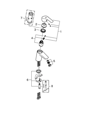 Смеситель для раковины GROHE Eurosmart New, S-size, хром (32467002) Смеситель для раковины GROHE Eurosmart New, S-size, хром (32467002)