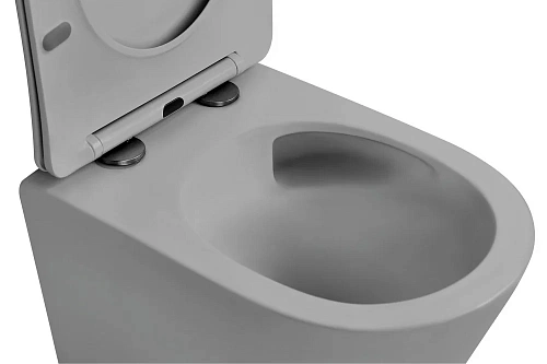 Унитаз подвесной ABBER Bequem AC1102TMG серый матовый, безободковый, смыв торнадо Унитаз подвесной ABBER Bequem AC1102TMG серый матовый, безободковый, смыв торнадо