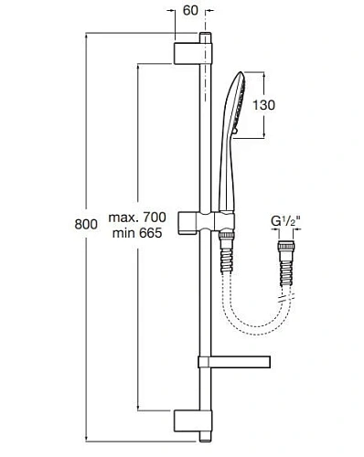 Душевой гарнитур Roca Sensum Square 130/4F 5B1408C00 Душевой гарнитур Roca Sensum Square 130/4F 5B1408C00