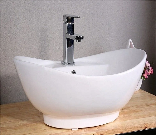 Раковина CeramaLux 9018 накладная, белый Раковина CeramaLux 9018 накладная, белый