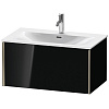 Картинка анонса товара «тумба под раковину duravit xviu xv40340b140 подвесная 81 см черный глянцевый»