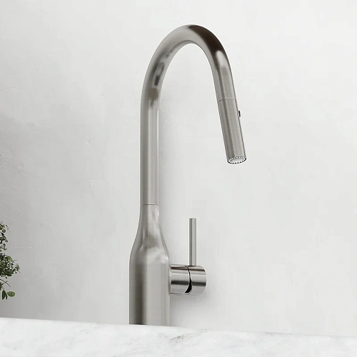 Смеситель для кухни Sancos Grand SC4002BNG с вытяжным изливом, нержавеющая сталь Смеситель для кухни Sancos Grand SC4002BNG с вытяжным изливом, нержавеющая сталь