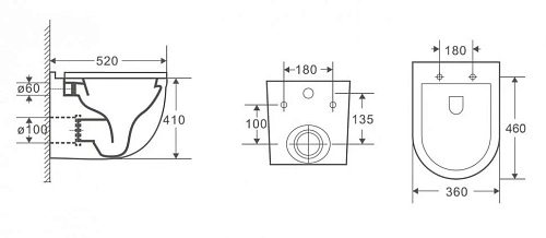 Унитаз подвесной CeramaLux 2198MW белый матовый с крышкой микролифт Унитаз подвесной CeramaLux 2198MW белый матовый с крышкой микролифт