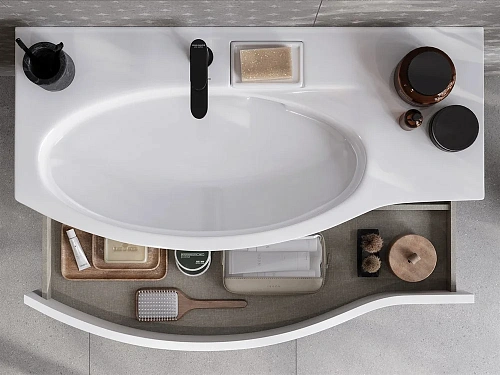 Раковина Kerama Marazzi RIVA мебельная левая с крепежом 100, белая глянцевая RV.wb.100Lh Раковина Kerama Marazzi RIVA мебельная левая с крепежом 100, белая глянцевая RV.wb.100Lh