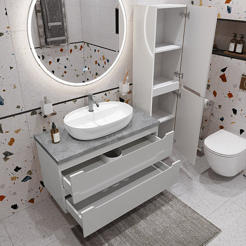 Тумба со столешницей и раковиной BelBagno ETNA 100 etna100bl-kepmgl-1346-set подвесная ETNA100BL-KEPMGL-1346-SET Тумба со столешницей и раковиной BelBagno ETNA 100 etna100bl-kepmgl-1346-set подвесная ETNA100BL-KEPMGL-1346-SET