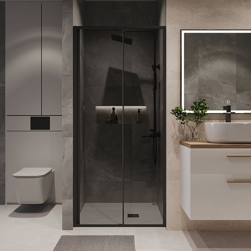 Душевая дверь Niagara Nova NG-85-11TB (110x195) черный матовый, стекло тонированное Душевая дверь Niagara Nova NG-85-11TB (110x195) черный матовый, стекло тонированное