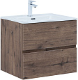 Тумба под раковину Aquanet Алвита New 60 2 ящика, дуб веллингтон табак 00334184 подвесная Тумба под раковину Aquanet Алвита New 60 2 ящика, дуб веллингтон табак 00334184 подвесная