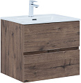 Тумба под раковину Aquanet Алвита New 60 2 ящика, дуб веллингтон табак 00334184 подвесная Тумба под раковину Aquanet Алвита New 60 2 ящика, дуб веллингтон табак 00334184 подвесная