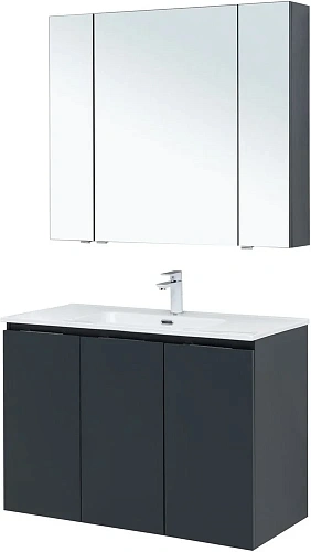 Комплект мебели Aquanet Алвита New 100 3 дверцы, антрацит 00273986 Комплект мебели Aquanet Алвита New 100 3 дверцы, антрацит 00273986