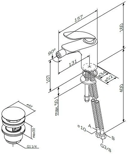 Смеситель для биде AM.PM Sensation F3083164 Смеситель для биде AM.PM Sensation F3083164